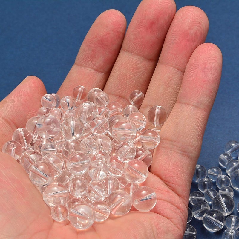 NCB 100pcs Original Natural Stone Beads Gemstone Round Loose Beads 6mm 8mm 10mm (Clear Quartz Crystals, 10mm 100Beads) - Image 4